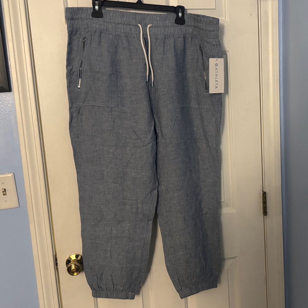 Athleta Blue linen joggers